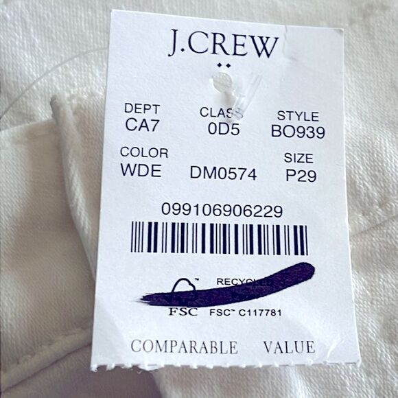 J Crew Factory Petite Flare Crop Jeans Signature Stretch Size 29P in White Denim - Picture 5 of 9
